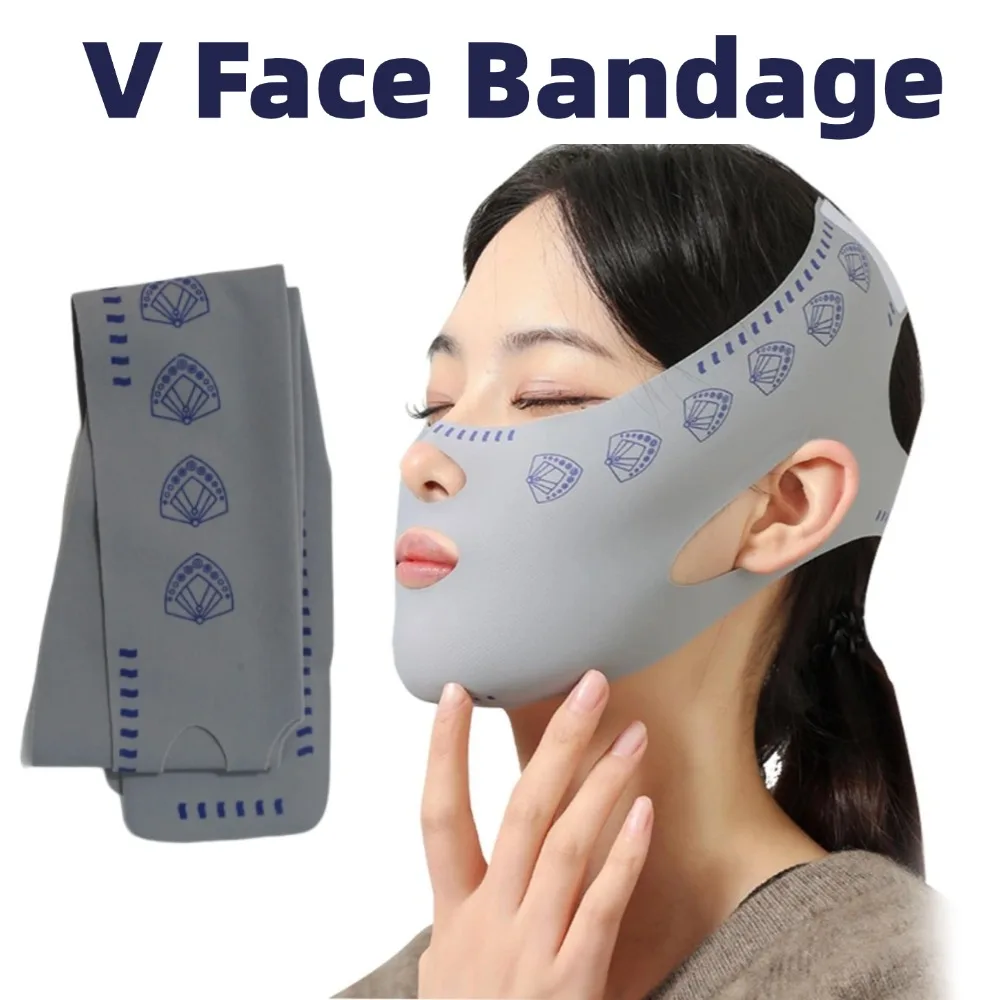 قناع ضمادة لشد الوجه ، ضمادة للوجه على شكل حرف V ، تنحيف الذقن والخدود ، رباط حزام مضاد للتجاعيد ، قناع نوم ، تحسين الذقن المزدوجة #1