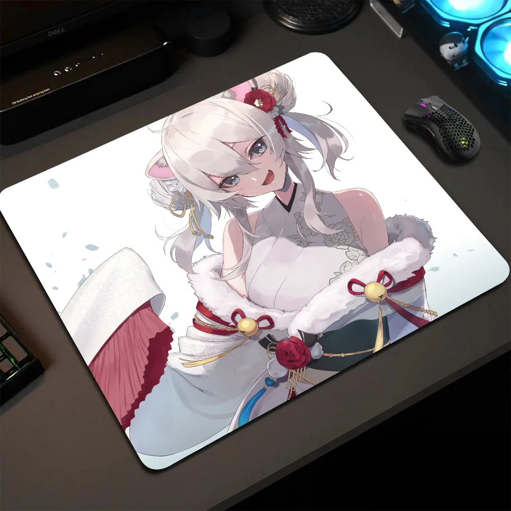 

Botan Shishiro Hololive Girl Anime Mousepad Small LockEdge Mouse Pad For Gamers Computer Desk Pad Anti-slip Rubber