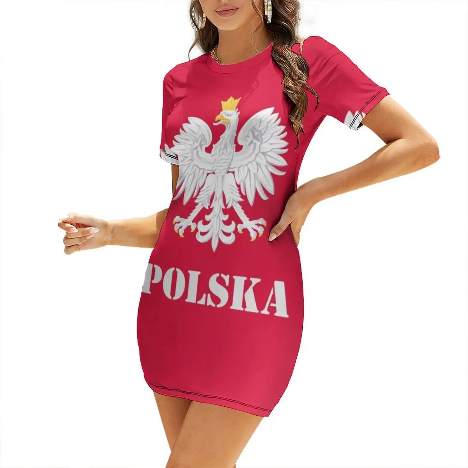 

Poland Polish Flag - Polish Eagle Short-Sleeved Dress Woman clothing women's evening dresses 2025 Women long dress Dress