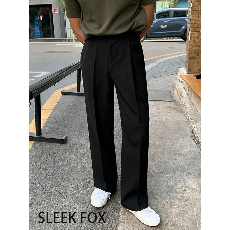 Loose Fit Men's  Color Autumn New Style Western Pants Textured Casual Design High End Feeling Business Formal Trousers