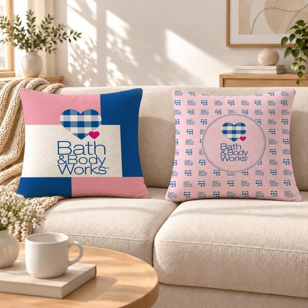 Brand Bath & Body Works Cushion Cover Soft Short‑Plush Pillowcase, Sofa Bedroom Home Decor, Holiday Gift