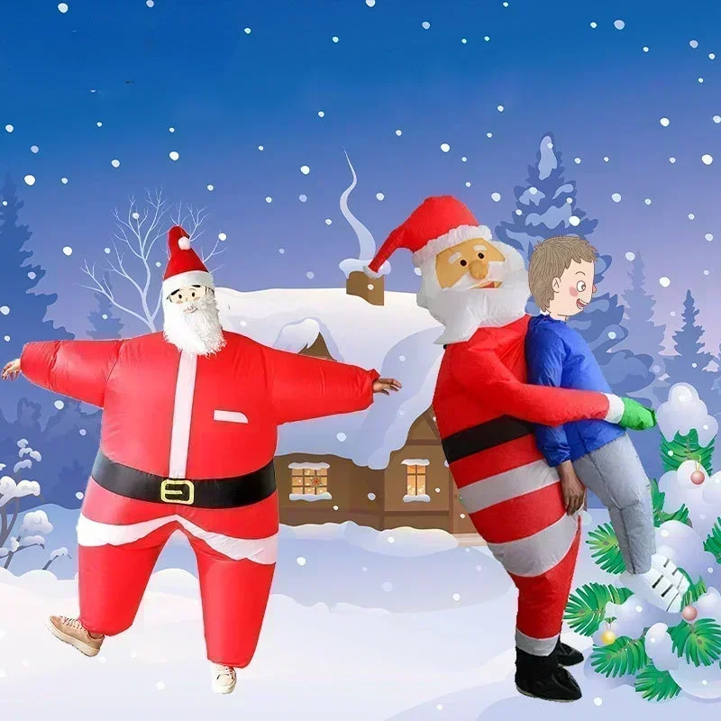 

Inflatable Santa Claus Adult Costume Funny Jumpsuit Christmas Tree Snowman Suit For Xmas Holiday New Year Party Supplies Cosplay