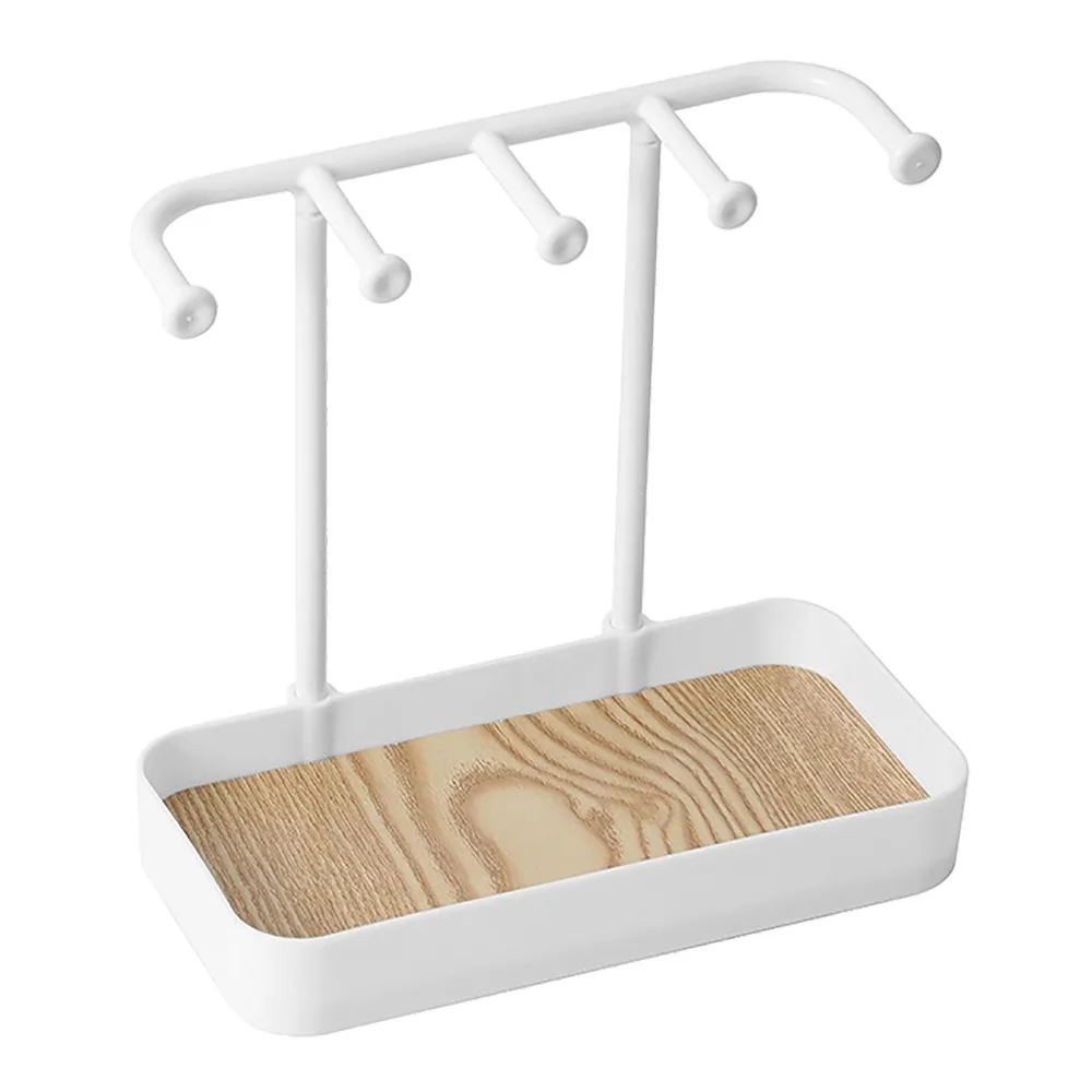 

Plastic Jewelry Stand Space Saving Black Jewelry Organizer Multifunctional White Jewelry Display Stand Desktop Use