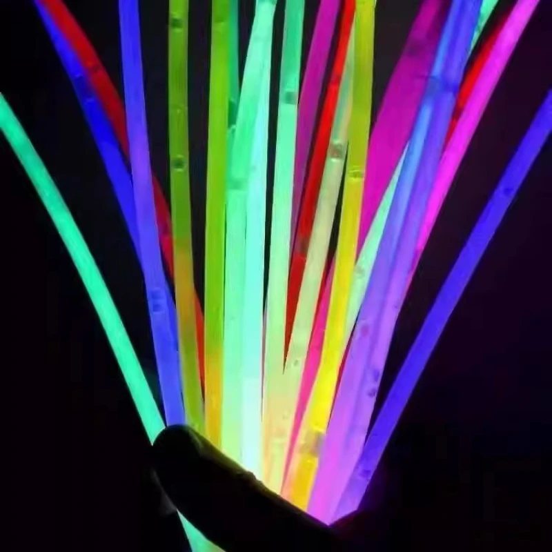 Fluorescence Glow Sticks Colorful Night Glowing Bracelet Necklace DIY Glow in The Dark Stick Birthday Party Decor Luminous Toys