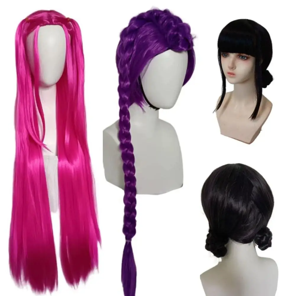 2025 Film Kpop Kids Meisjes Cosplay Pruik Mira Rumi Zoey Demon Hunters Paars Zwart Rood Lang Haar Halloween Cosplay Props