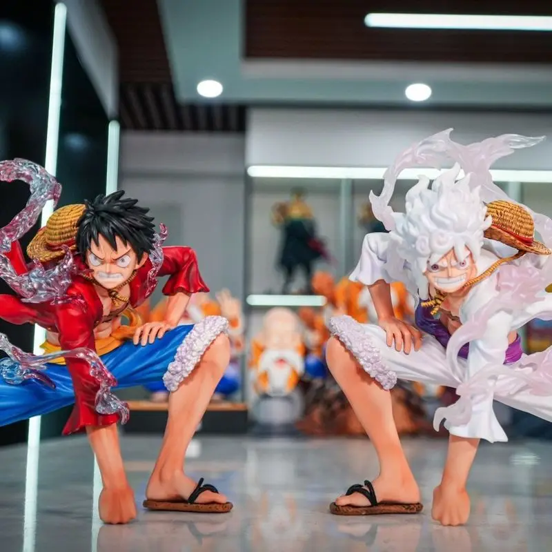 Estátua jt quente uma peça 8x espelho luffy 2a engrenagem luffy 5th engrenagem nika luffy anime modelo portátil na moda jogar presente ornamento