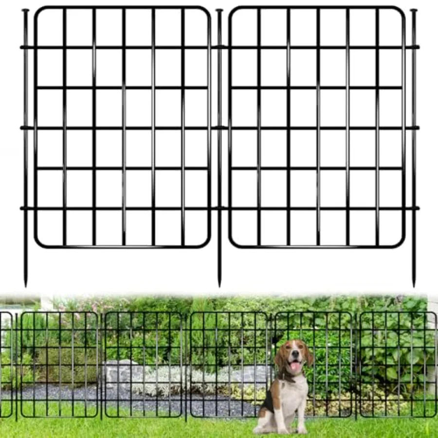 

30ft x 17in Garden Fence Animal Barrier 28 Panels No Dig Fence Border Rustproof Metal Decorative Garden Fence with Ground Stake