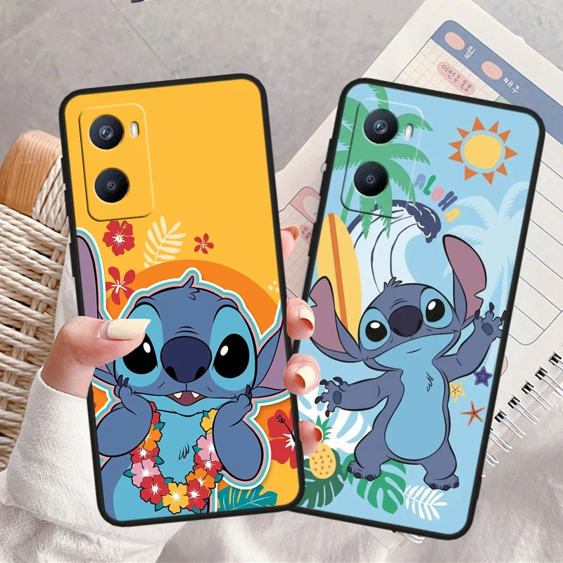 Lilo Stitch Little Monster Tpu Silicone For OPPO A98 A96 A94 A74 A72 A57S A55 A53S A15S A16K A5 Black Cover