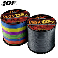 JOF Fishing Lines 300M 500M 12 Strands Braided Line Multifilament PE Fishing Line 25/30/39/50/65/77/92/120LB 0.16-0.55mm