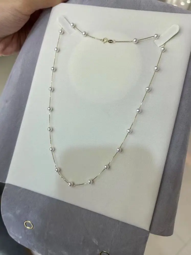 

Certificate 925 Silver Freshwater Pearl Choker 4-5m Natural Aurora Luster Flawless Pearl Neck Chain Necklace Women Elegant Jewel