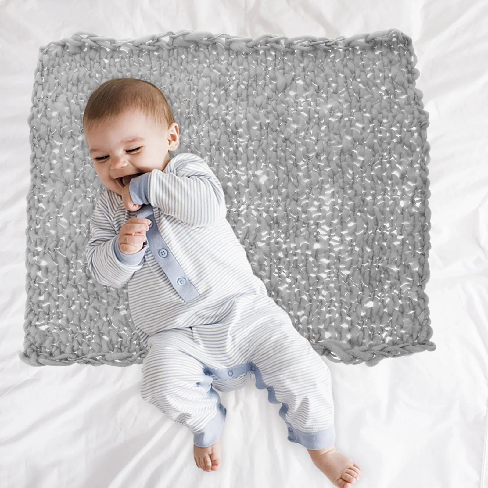 

Yarn Blanket Blankets to Take Newborn Photos on Weave Background for Baby Photography