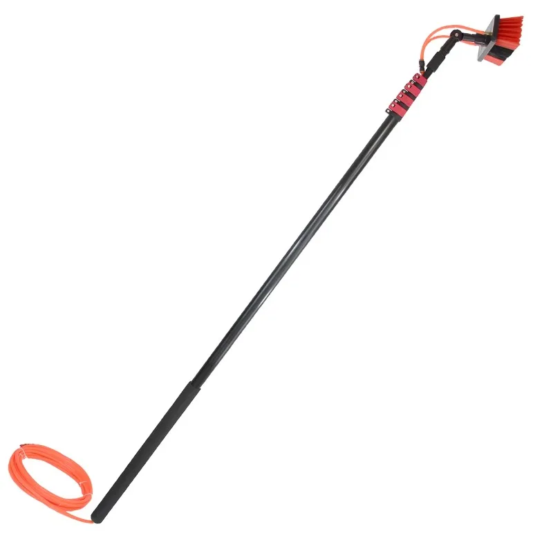 

Коммерческая телескопическая штанга для мытья окон с длинной ручкой, алюминиевая, с подачей воды, для чистки солнечных панелей, с щеткой для мытья панелей