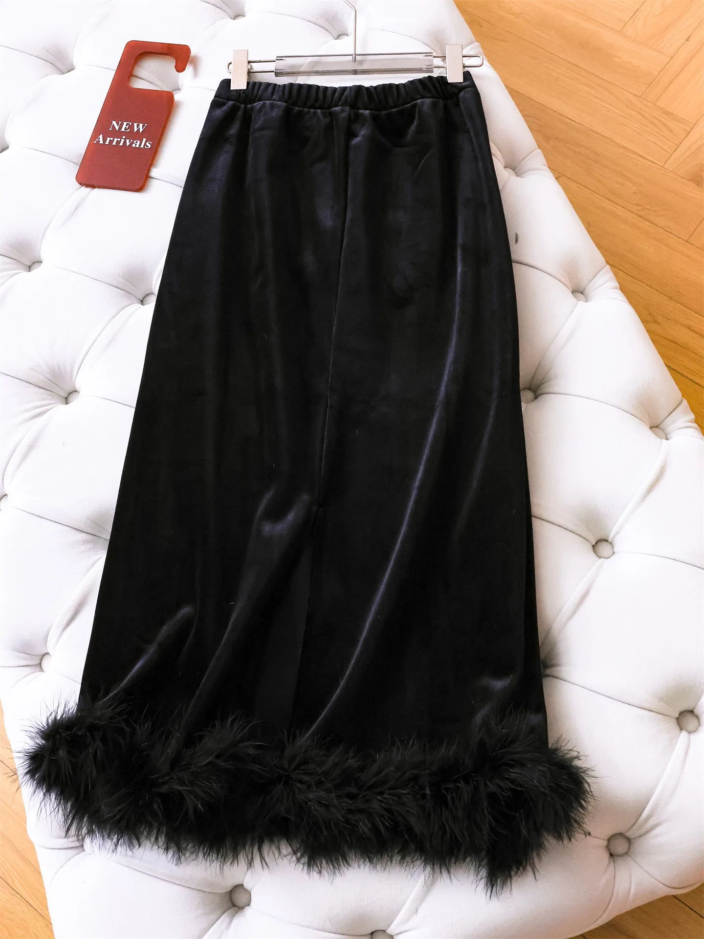 Thickened Fleece High Waist Straight Leggings Women's  Skirt Winter New Style Casual Warm Polyester Fiber Standard Version