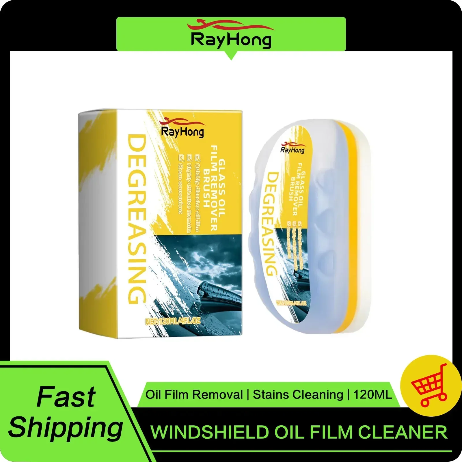 Automotive Oil Film Cleaning Brush | Windshield Oil Film Remover | Glass Cleaning Board Oil Film Cleaning Brush for Windshield