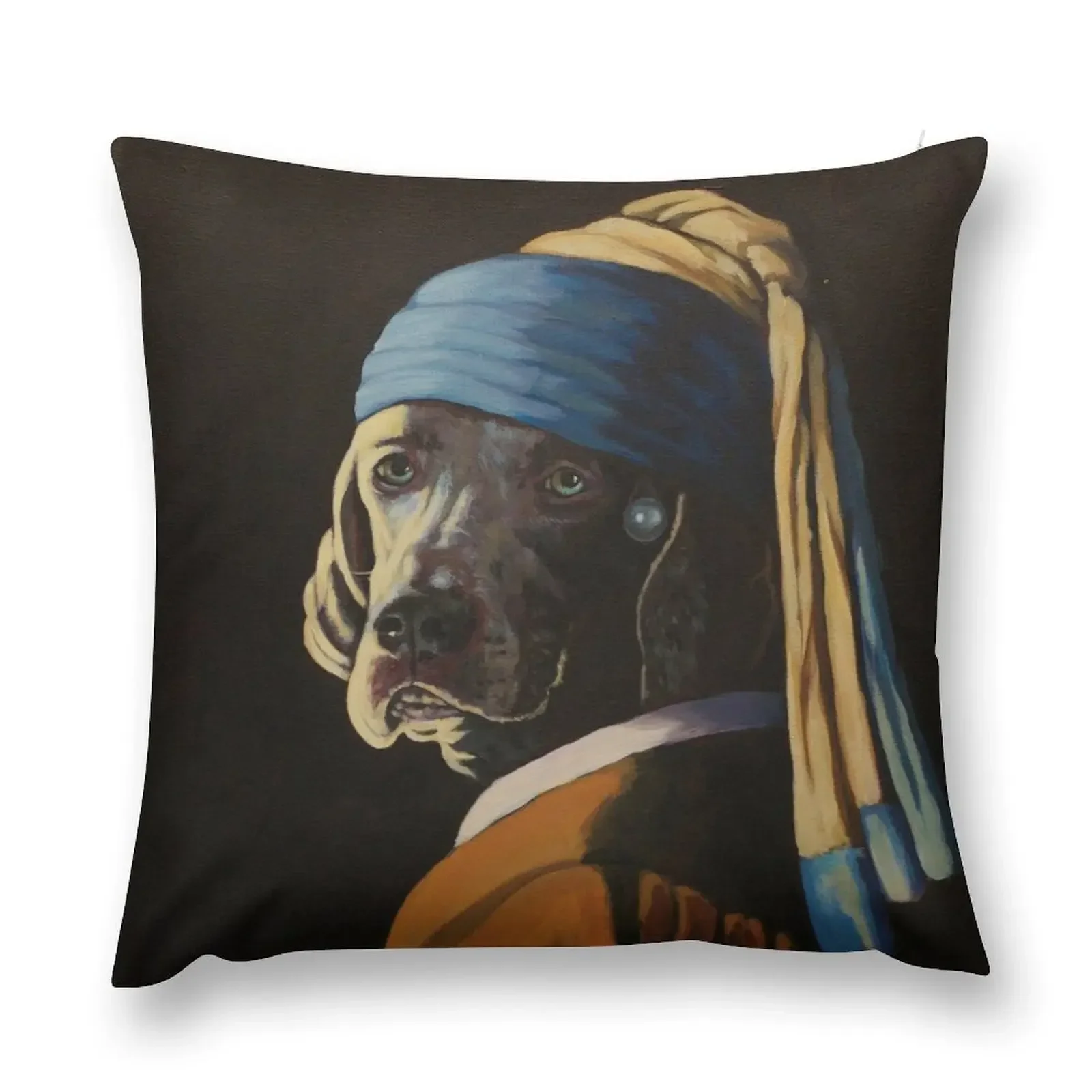 WEIMARANER WITH PEARL EARRING Throw Pillow Decorative Sofa Cushions Cushion Child Pillow Cover pillow