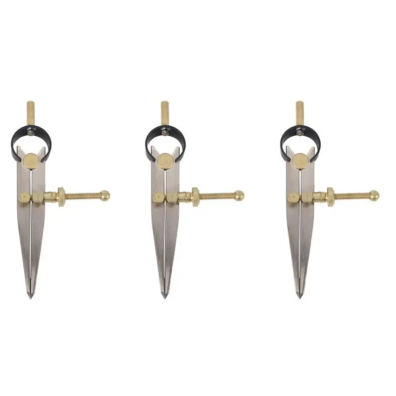 HRBAJ-3X Leather Craft Rotating Craft Tool DIY Wing Divider Adjustable Steel Leather Craft Making Rotating Tool Edge Creaser