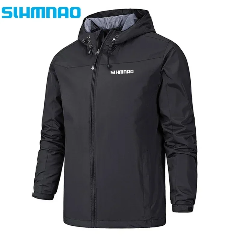 Spring and Autumn 2025 New high-quality men's hooded jacket, windproof and waterproof men's trench coat for outdoor hiking