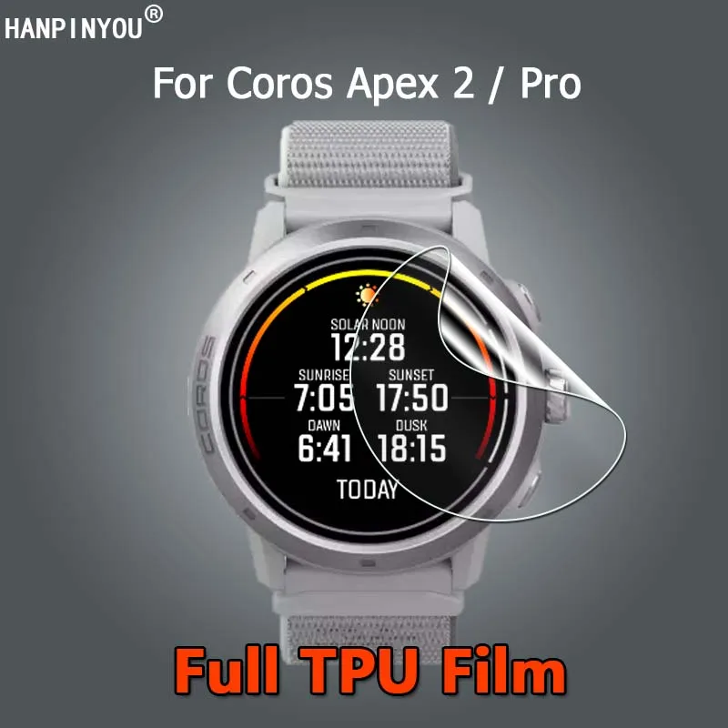 10Pcs For Coros Apex 2 / Pro Sports Smart Watch Ultra Clear Slim Repairable Soft TPU Film Screen Protector -Not Tempered Glass