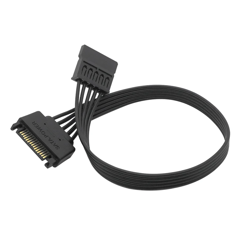 SATA 15Pin męski na 15P kobiet przedłużacz kabla zasilającego dysk twardy HDD SSD kabel zasilający kabel zasilający SATA 30CM