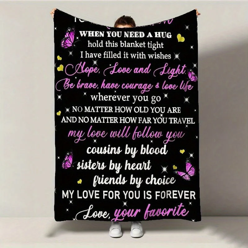 

1pc Warm Companion Flannel Blanket - Ultra-Soft, All-Season Valentine’s/Mother’s Day/Christmas Gift