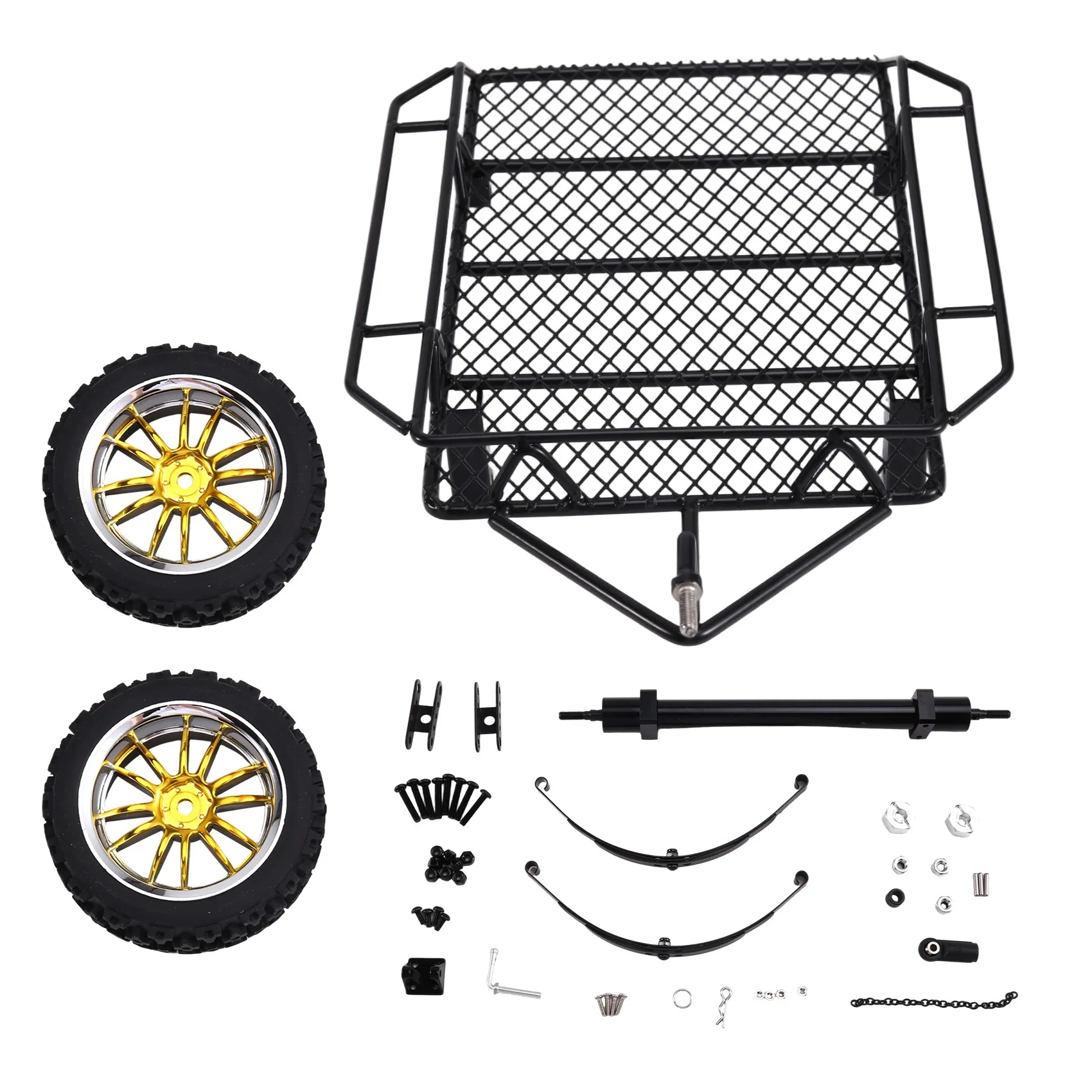 MACH-Metal Simulation Trailer Frame RC Remote Control For 1/10 TRX-4 TRX4 Axial SCX10 SCX10 II SCX10 III Black