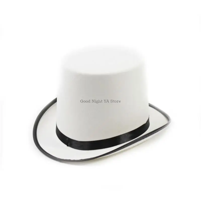 White Top Hat Magician Performed Hat Stage Performances Bowler Top Hat