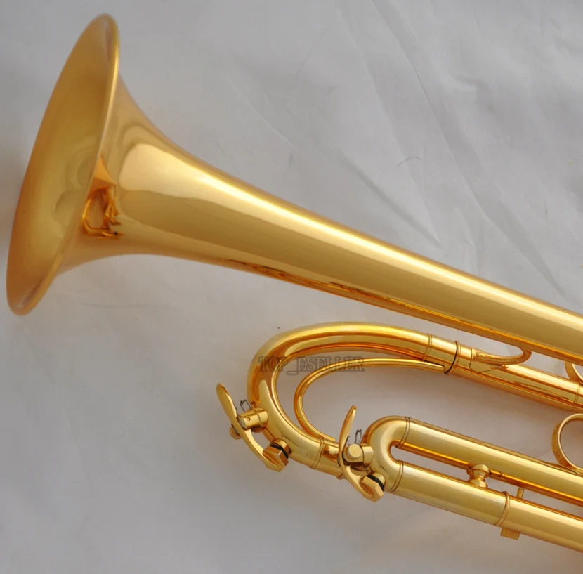 

Professional Gold Plated Finish Trumpet Horn Germany Yellw Brass With Case 2025
