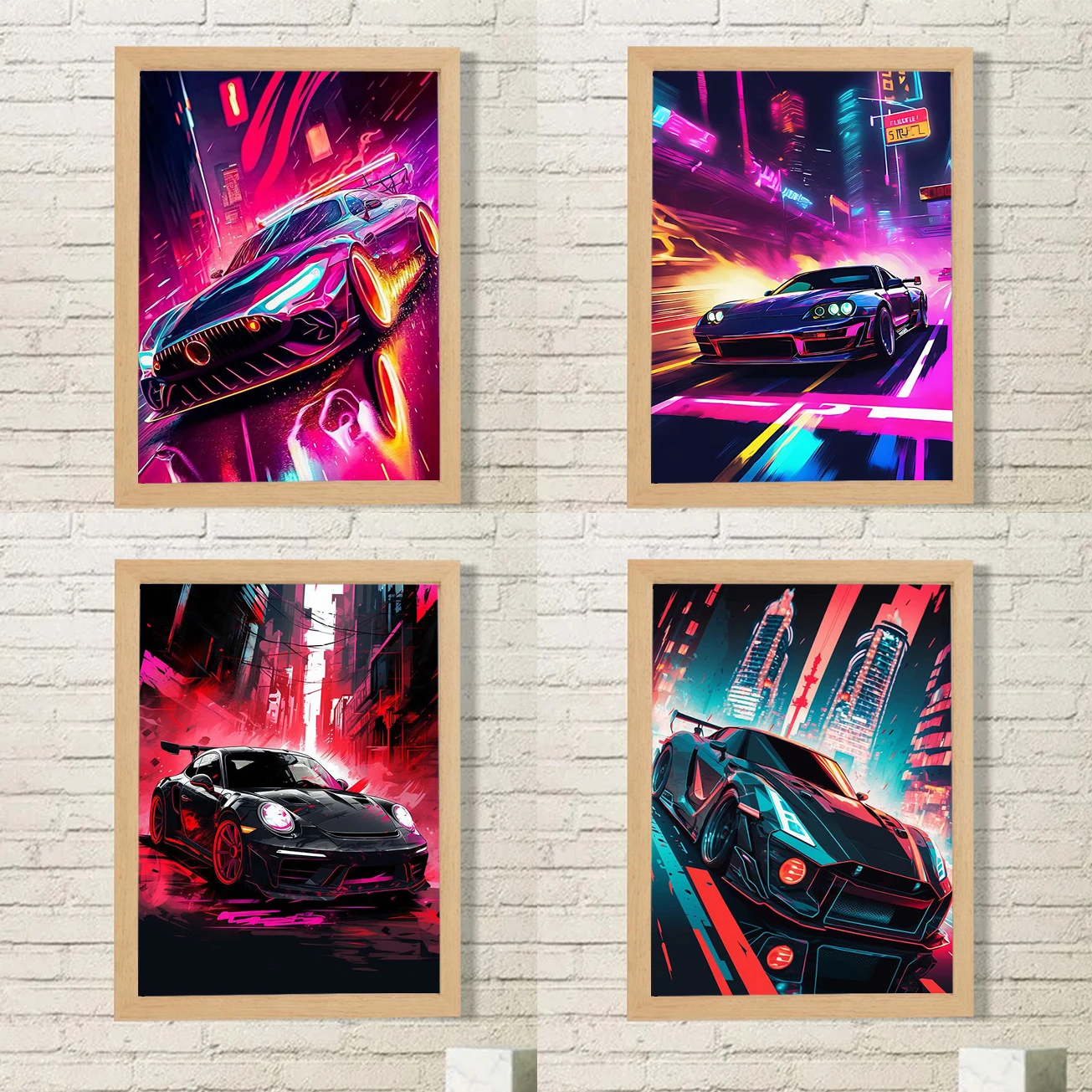 

Japan Street Neon Car Racing Posters for Wall Decoration Painting Retro Vintage 80s Poster Canvas Home Decorations Room Decor