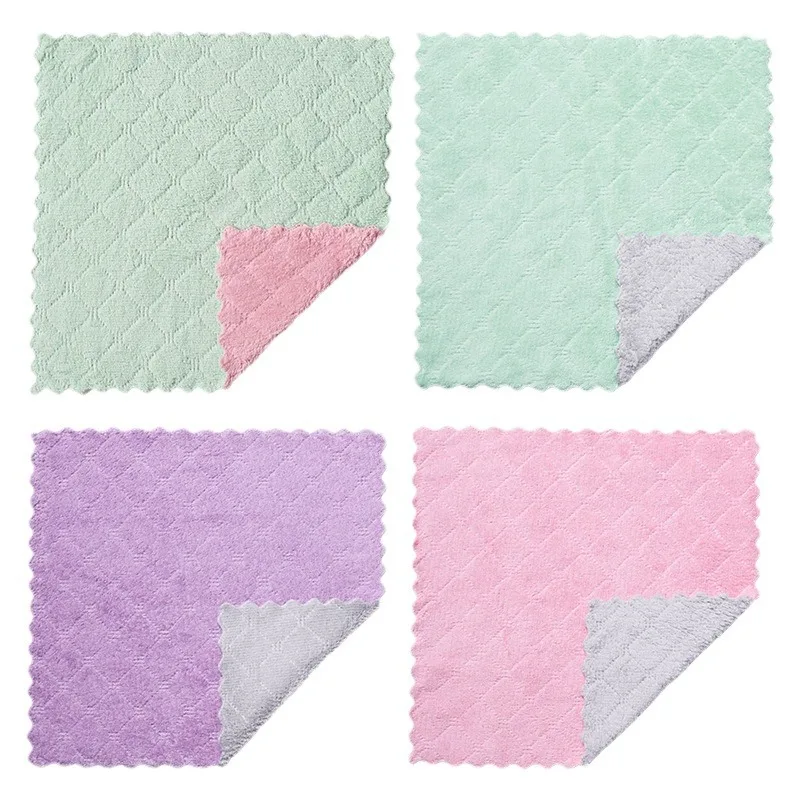 Kitchen Dish Cloth Simple Hand Face Tableware Household Cleaning Towel 1/10Pcs Super Absorbent Microfiber Handkerchief Towel
