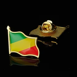 Republic of the Congo African Country National Flag Gold Plated Badge Friendship Pin Brooch
