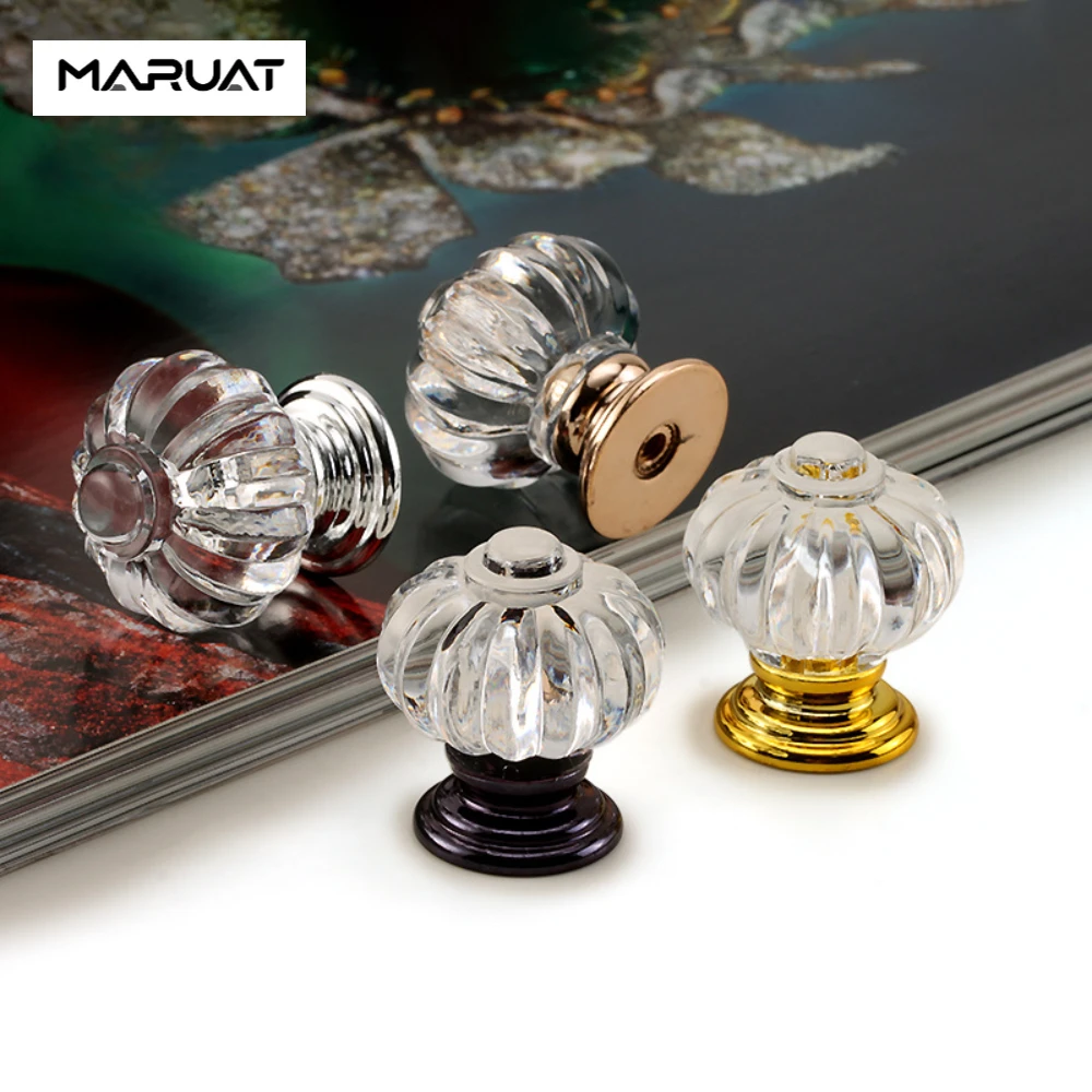 Crystal Glass Cabinet Pulls Drawer Handle Single Hole Handle Cabinet Drawer Knobs Kitchen Cupboard Door Furniture Hardware
