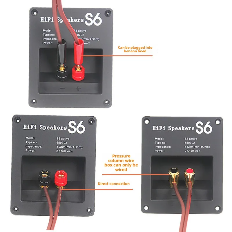 VYOPBC 2PCS Speaker Junction Box 2 Way Binding Post Banana Plug Socket ABS HIFI Audio Connector with Gasket