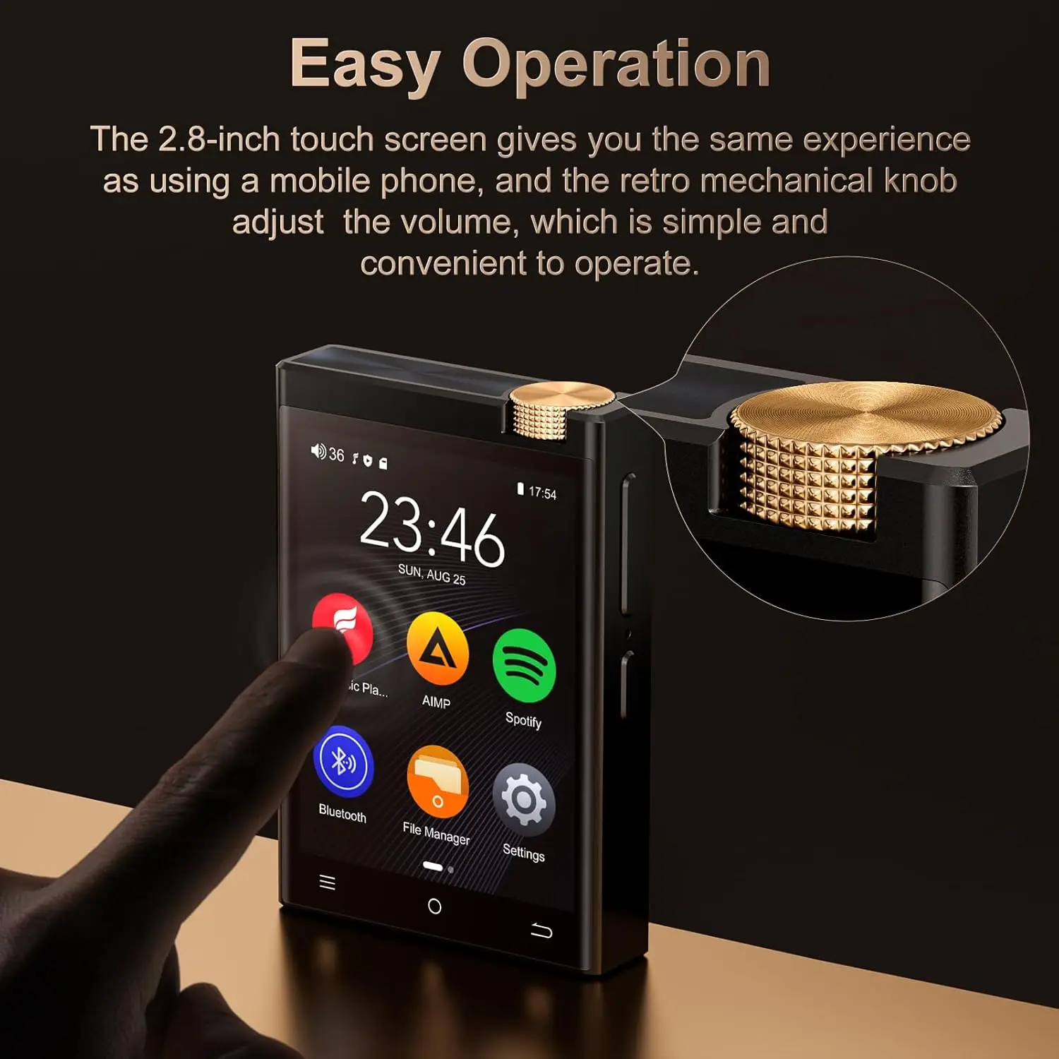 HiFi MP3 Player with Bluetooth and WiFi, Oilsky Lossless DSD High-Resolution Digital Audio Music Player, High-Resolution Portable Audio Player with 64GB Card, Supports up to 1TB - view 8