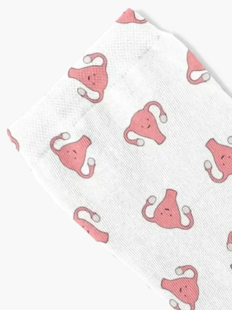 Crazy Happy Uterus in White, small repeat Socks Christmas custom sports Ladies Socks Men's