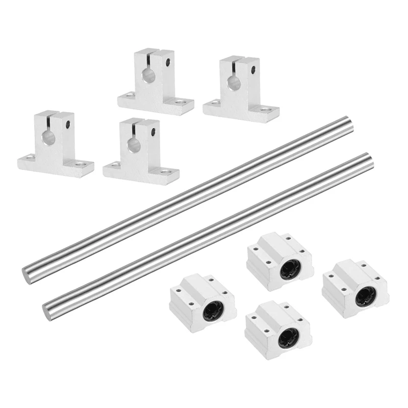 2 Pcs 8Mmx150mm Linear Motion Rail Shaft Slide Guide With 4 Pcs Bearings And 4 Pcs SK8 Rail Support