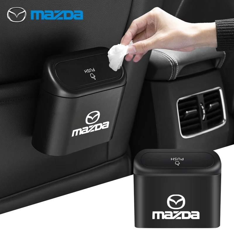 Car Goods Storage Case Trash Bin Push Can Tray Dustbin Garbage Box for Mazda 3 Axela 6 Atenza CX-5 2 Demio CX-3 CX-30 MX5 CX30