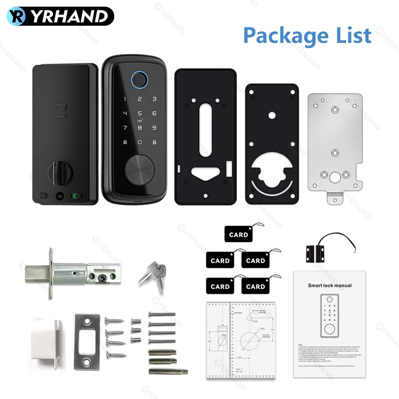 Tuya Zigbee Smart Deadbolt Locks for Front Door Alexa WiFi tuya app Biometric Fingerprint keyless Entry Keypad door lock