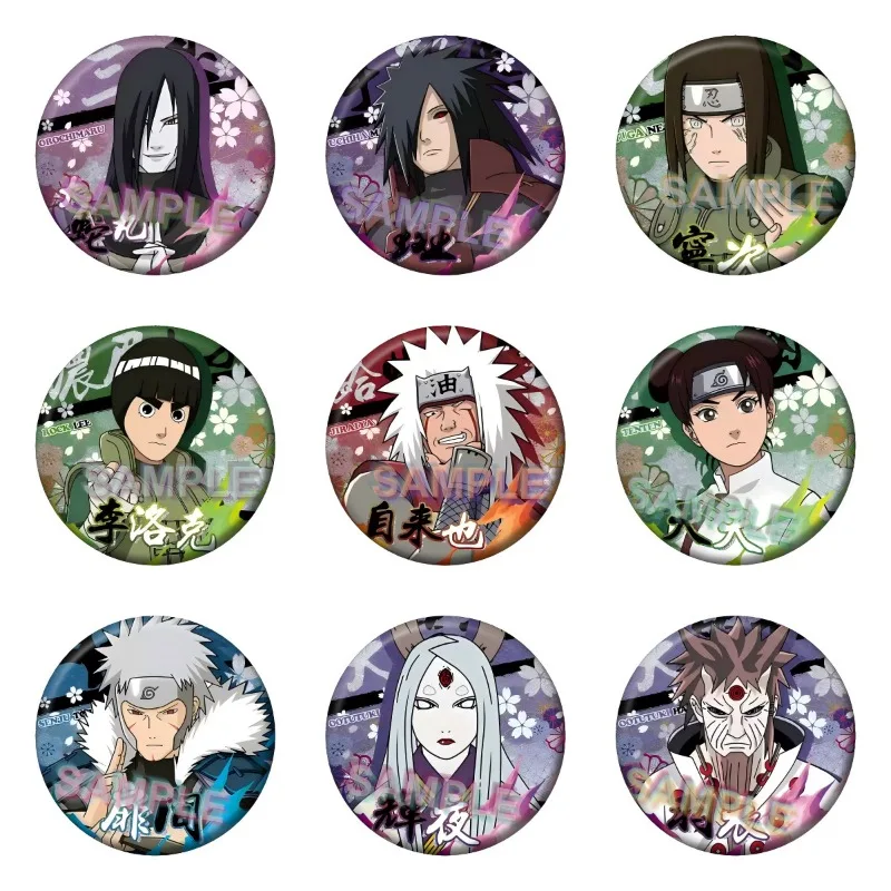 Broche NARUTO, broches Sakura para mujer, Accesorios de Metal Gaara, insignias Deidara, alfileres Rock Lee, joyería de moda, figuras de juguete Jiraiya
