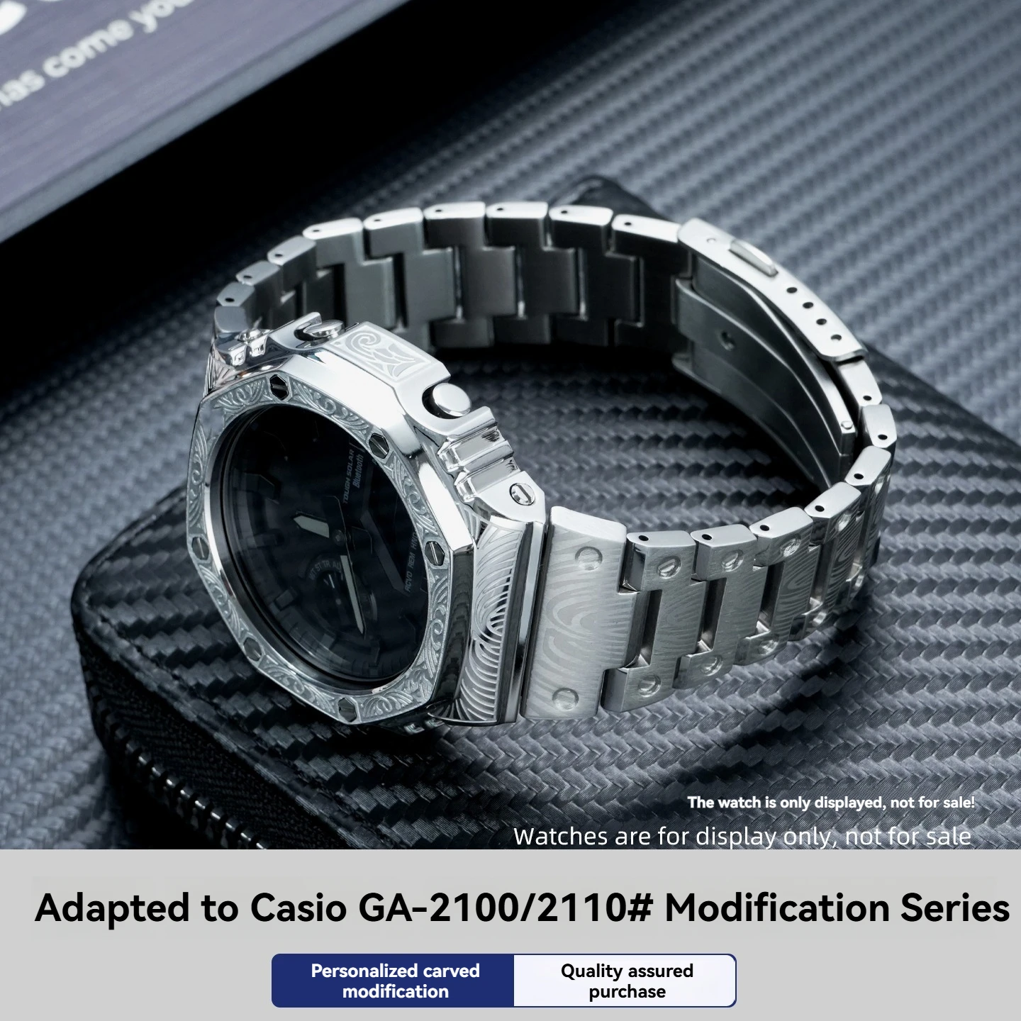 

Корпус и браслет из нержавеющей стали с гравировкой своими руками для Casio G-Shock 'CasiOak' GA-2100 GA-2110, комплект для переоборудования Black Warrior