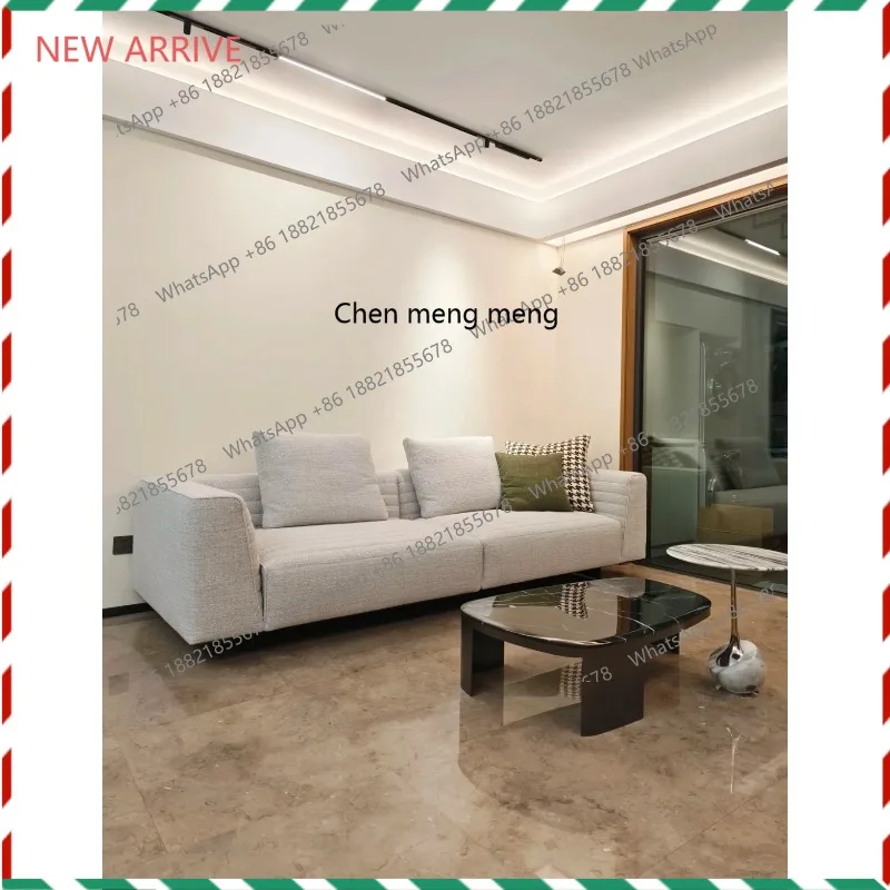 

Great discounts Large flat-floor living room High-end imported Motu cotton and linen straight row extended villa designer fabric