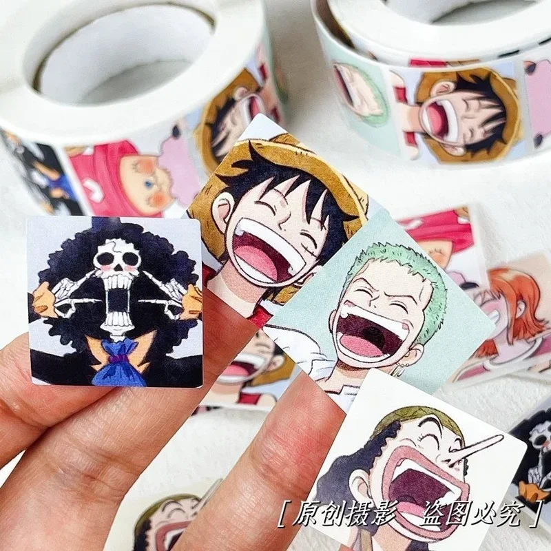 One Piece 500 Pieces Creative Stickers Toy Luffy Law Zoro Chopper Sanji Nami Robin Brook Decorative Wall Sticker Kids Gifts