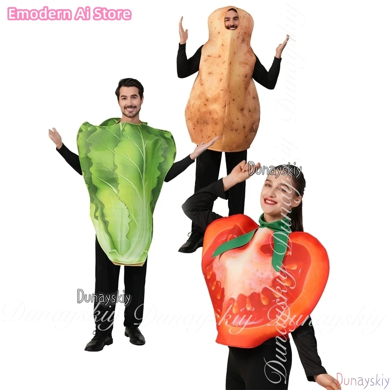 

Хэллоуин аниме для взрослых унисекс овощи помидор картофель капуста забавный косплей сценический костюм для взрослых