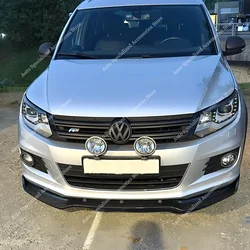 Gloss Black Car Front Bumper Lip Spoiler Splitter Diffuser For VW Tiguan MK1 5N R-Line 2011-2016 Facelift Bodykits Tuning