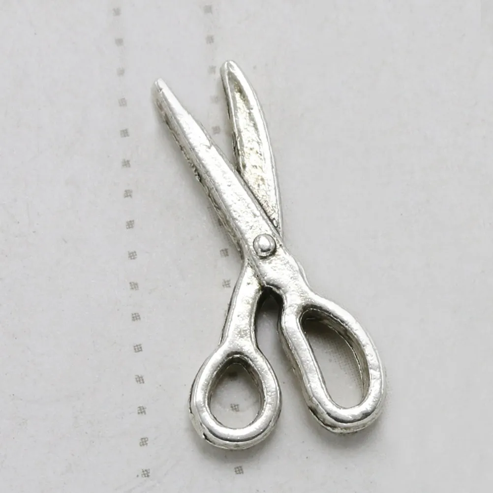 20Pcs Barber Scissors Pendants Alloy Charms Silver DIY Jewelry Making Necklace Bracelet Keychain Craft Supplies