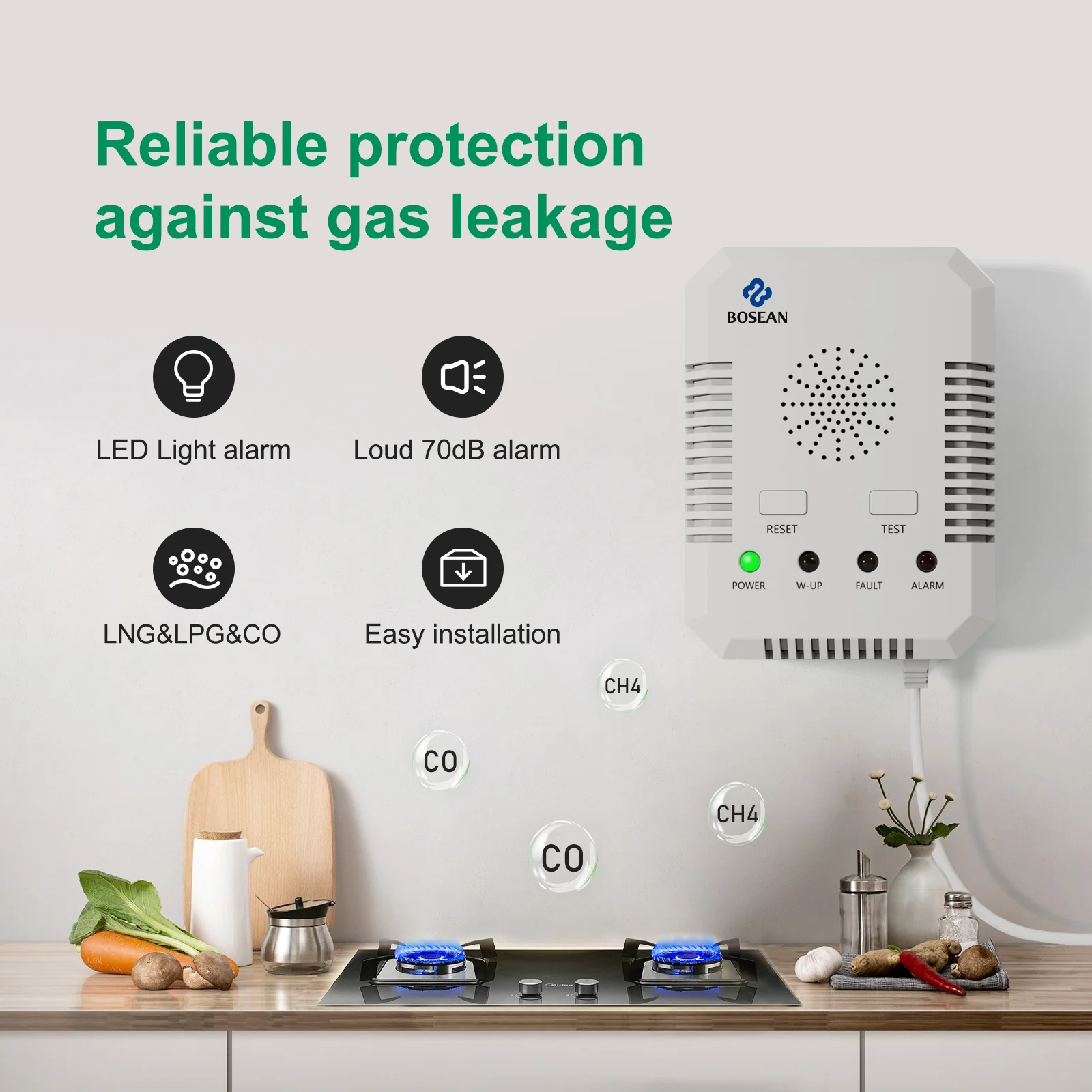 Rilevatore di perdite di Gas naturale CO rilevatore di Gas combustibile monossido di carbonio allarme determinare il Tester per la casa con valvola