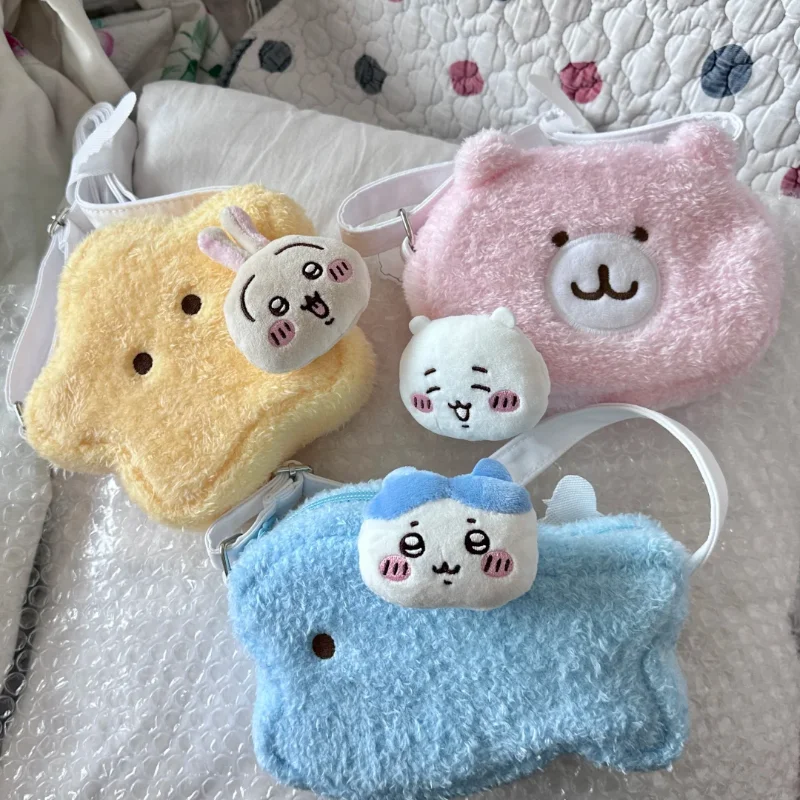 

Натуральная плюшевая сумка через плечо Usagi Hachiware с одним ремешком через плечо Kawaii, официально вдохновленный аниме-кошелек, подарок