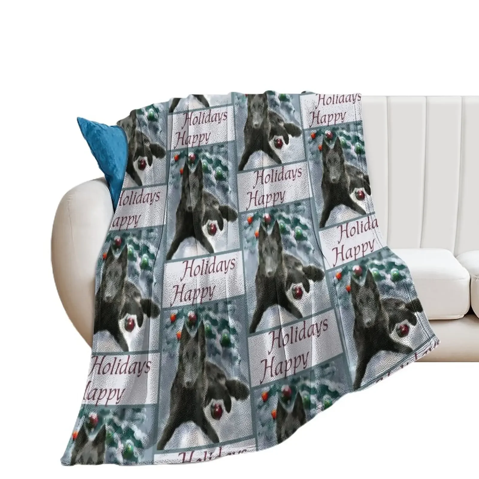 

Belgian Sheepdog Groenendael Christmas Art Gifts Throw Blanket funny gift Furry Beautifuls wednesday Blankets