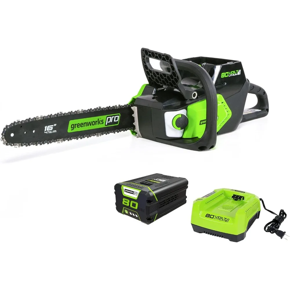 

Greenworks 80V 16" Brushless Cordless Chainsaw (Great For Tree Felling, Limbing, Pruning, and Firewood / 75+ Compatible Tools)