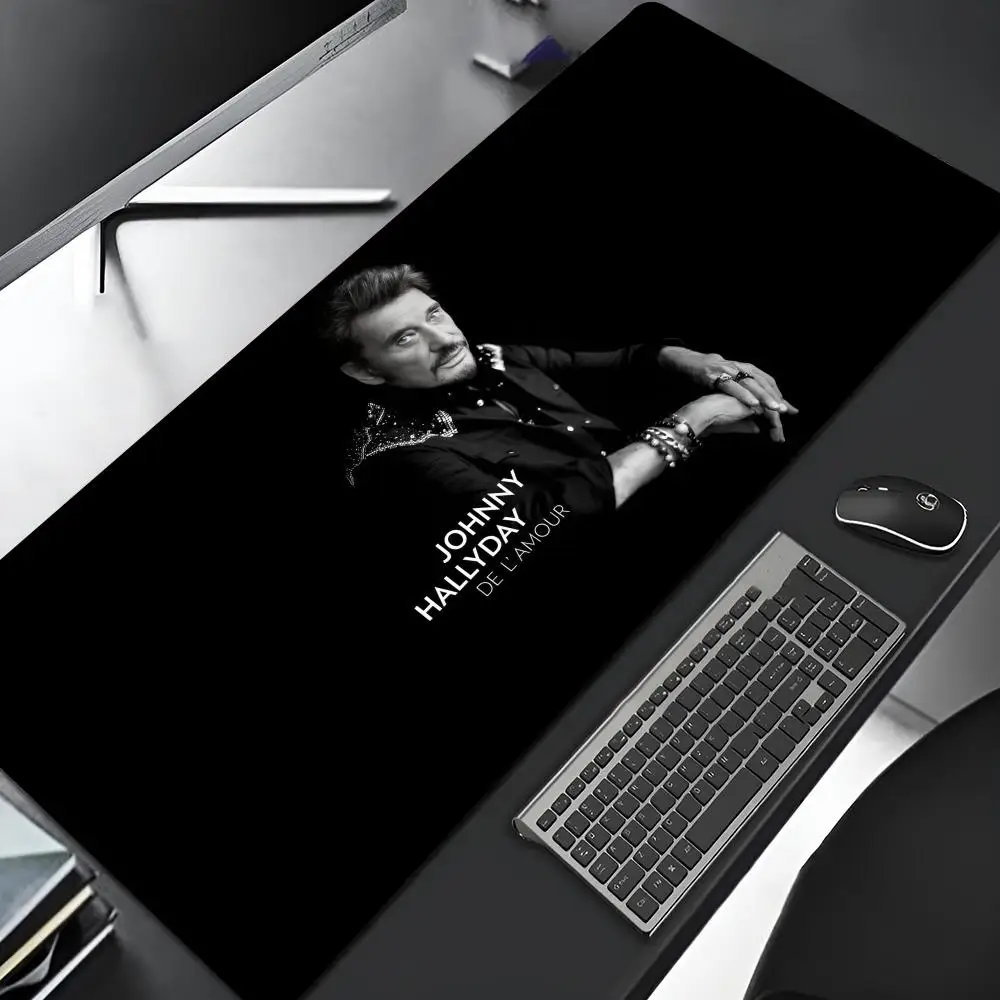 Alfombrilla de ratón Johnny Hallyday con dibujos animados, alfombrilla grande para juegos, alfombrilla para teclado de ordenador, alfombrilla para ratón de escritorio, alfombrilla para PC