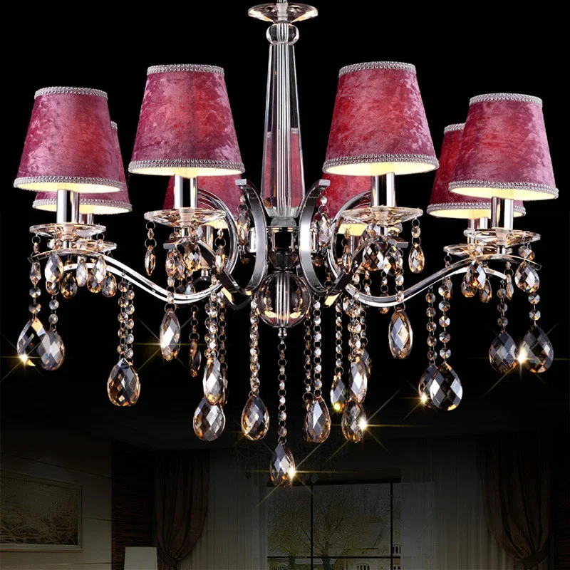 European luxury crystal chandelier living room restaurant warm and romantic bedroom purple girl room wedding room lamp